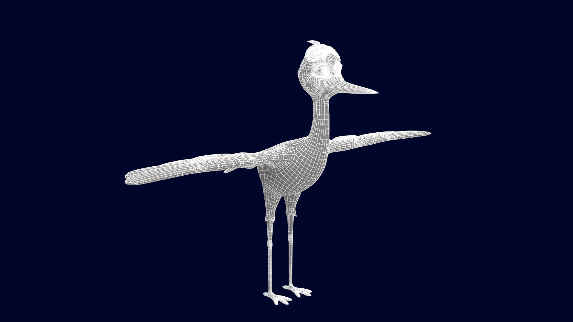 Asset - Cartoons - Character - Animals - Rig - Stork  Low-poly 3D model_8