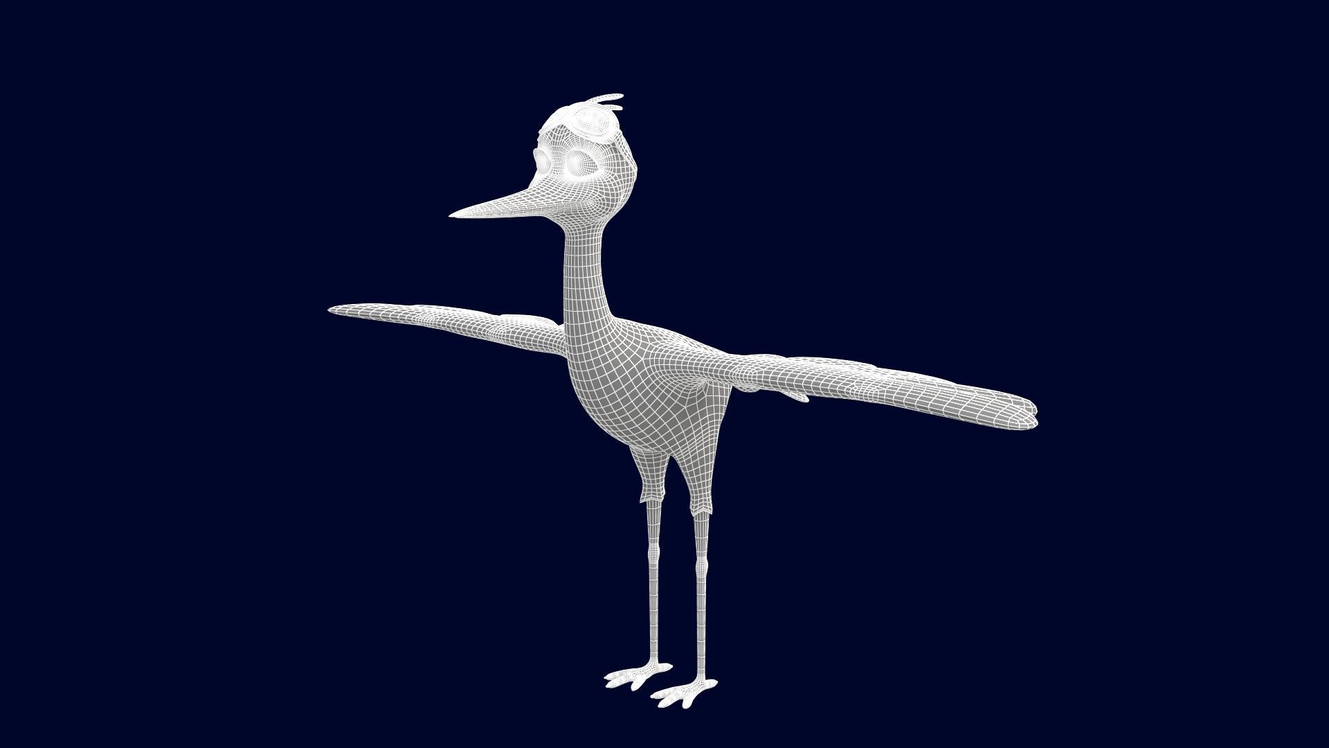 Asset - Cartoons - Character - Animals - Rig - Stork  Low-poly 3D model_9