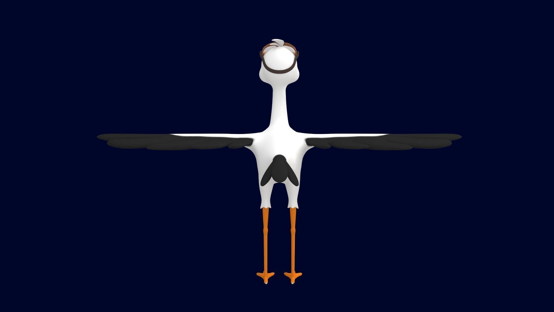 Asset - Cartoons - Character - Animals - Rig - Stork  Low-poly 3D model_6