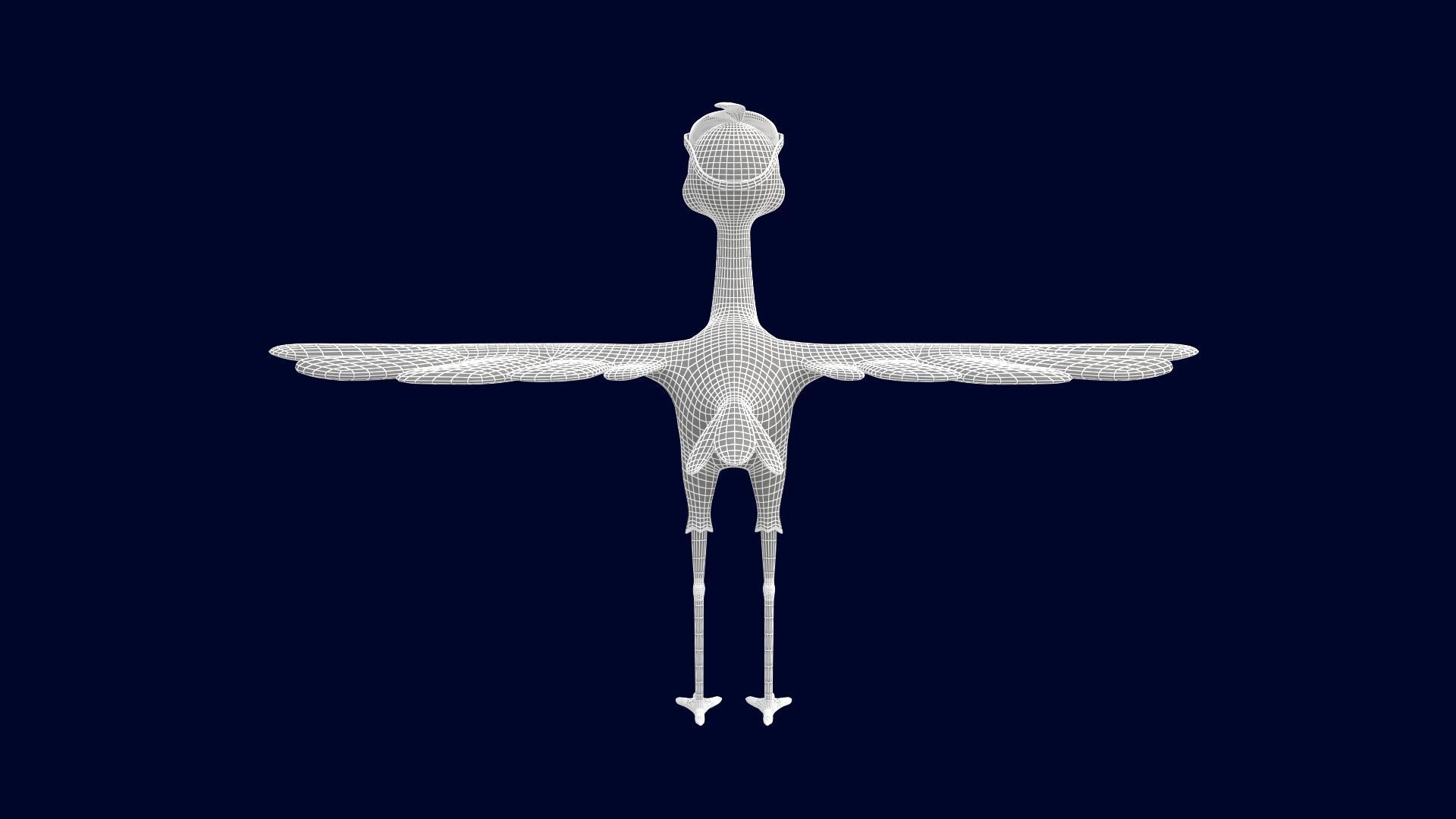 Asset - Cartoons - Character - Animals - Rig - Stork  Low-poly 3D model_10