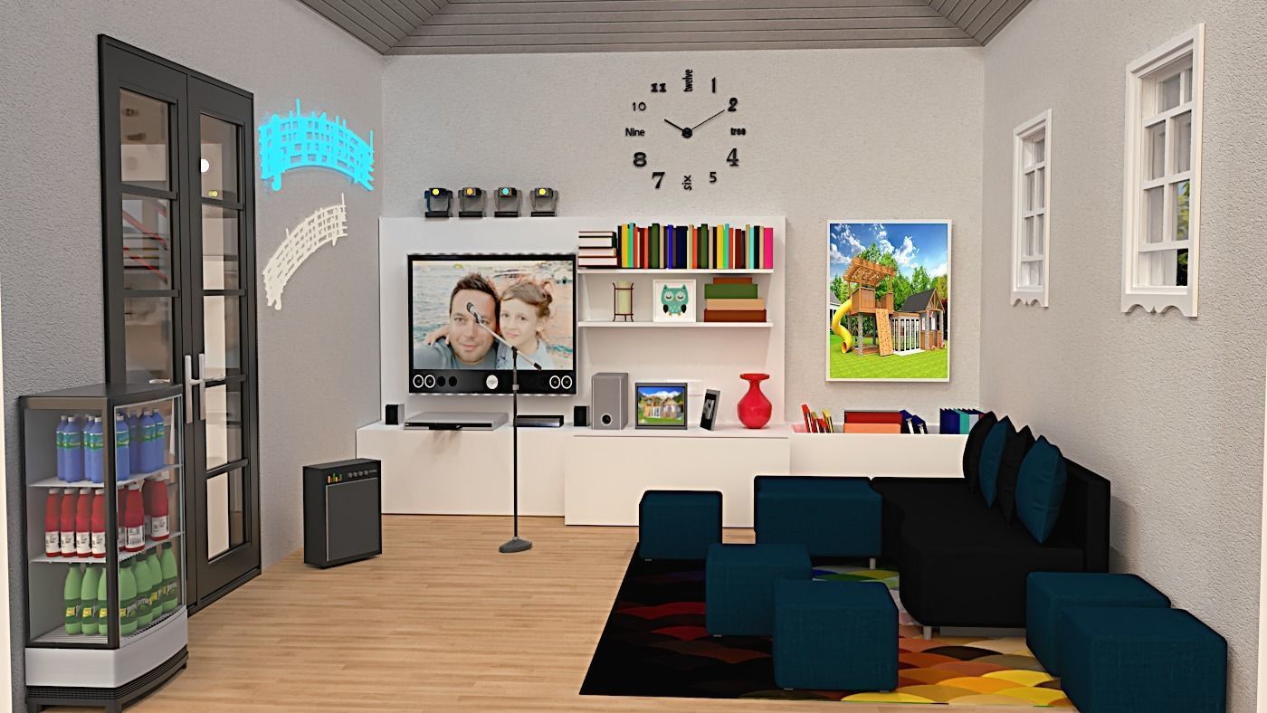 kids play and fun house Low-poly 3D model_3