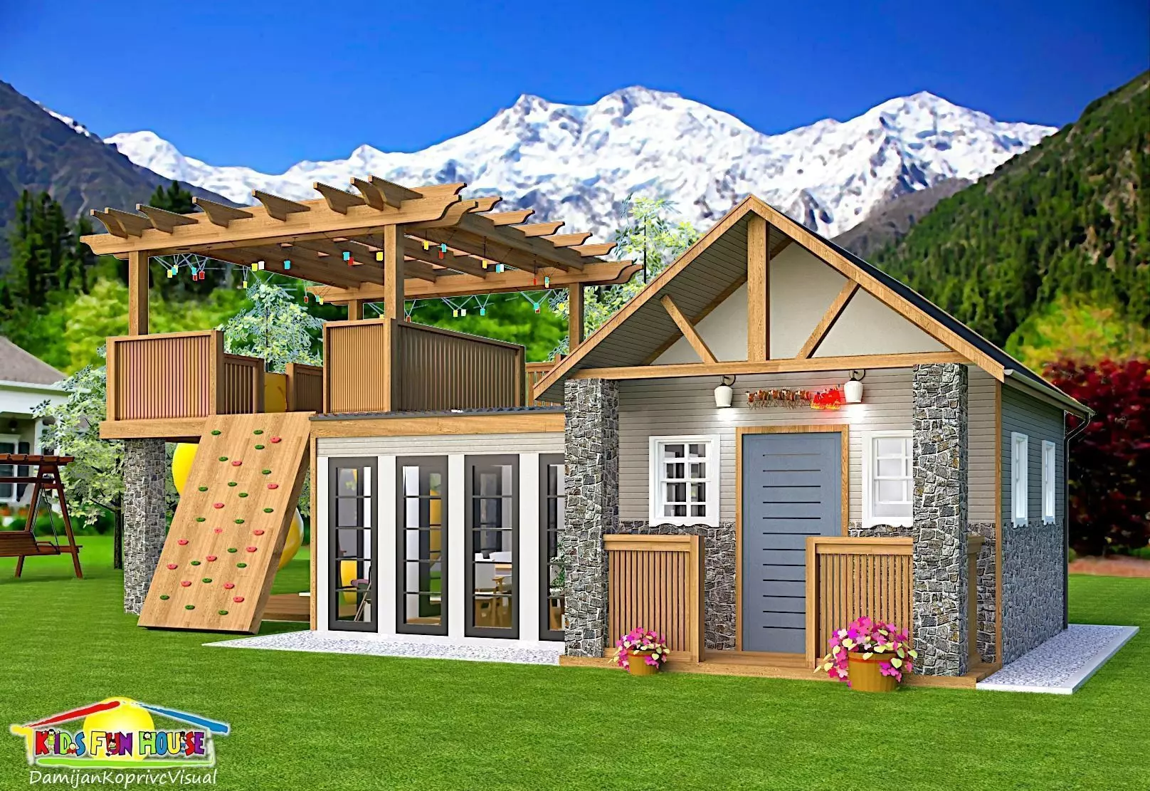 kids play and fun house Low-poly 3D model_0