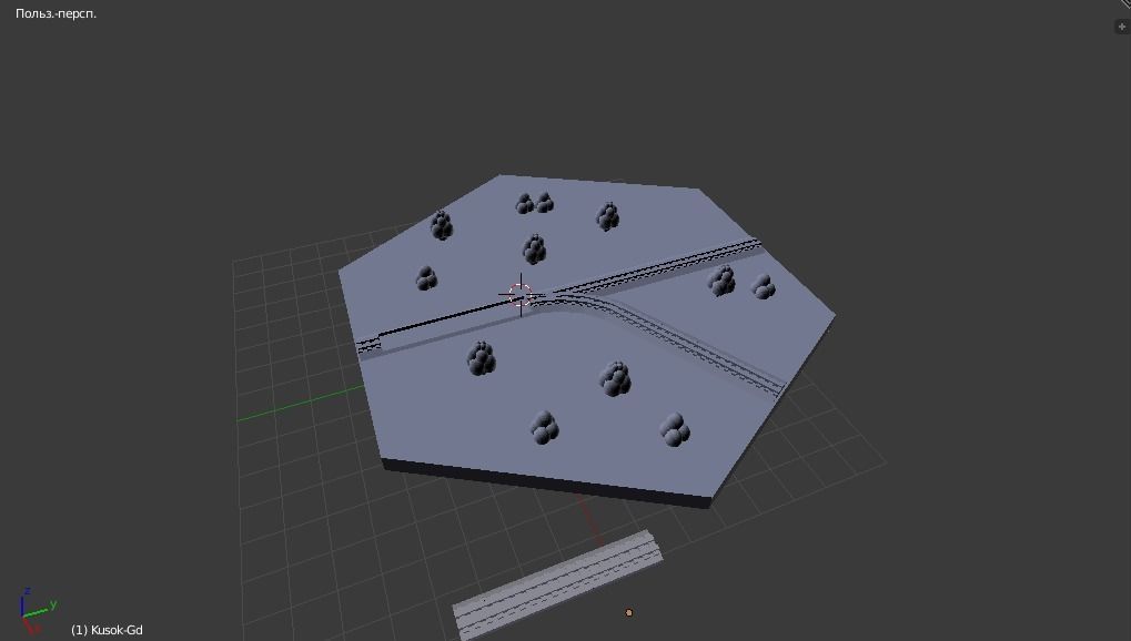 Hex railroad right and right 3D print model_4