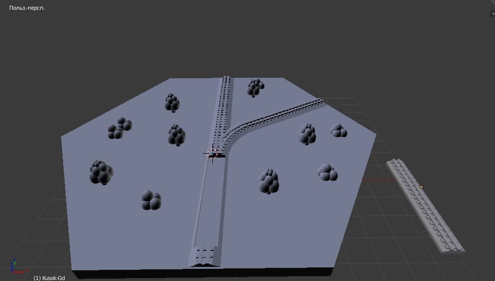 Hex railroad right and right 3D print model_3