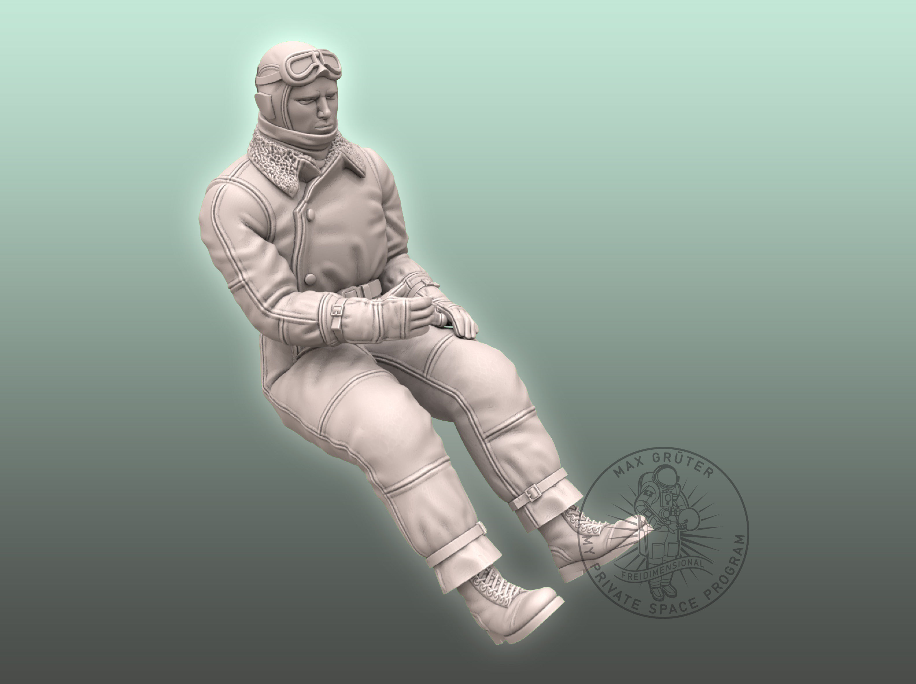 WW I Pilot 3D print model_2