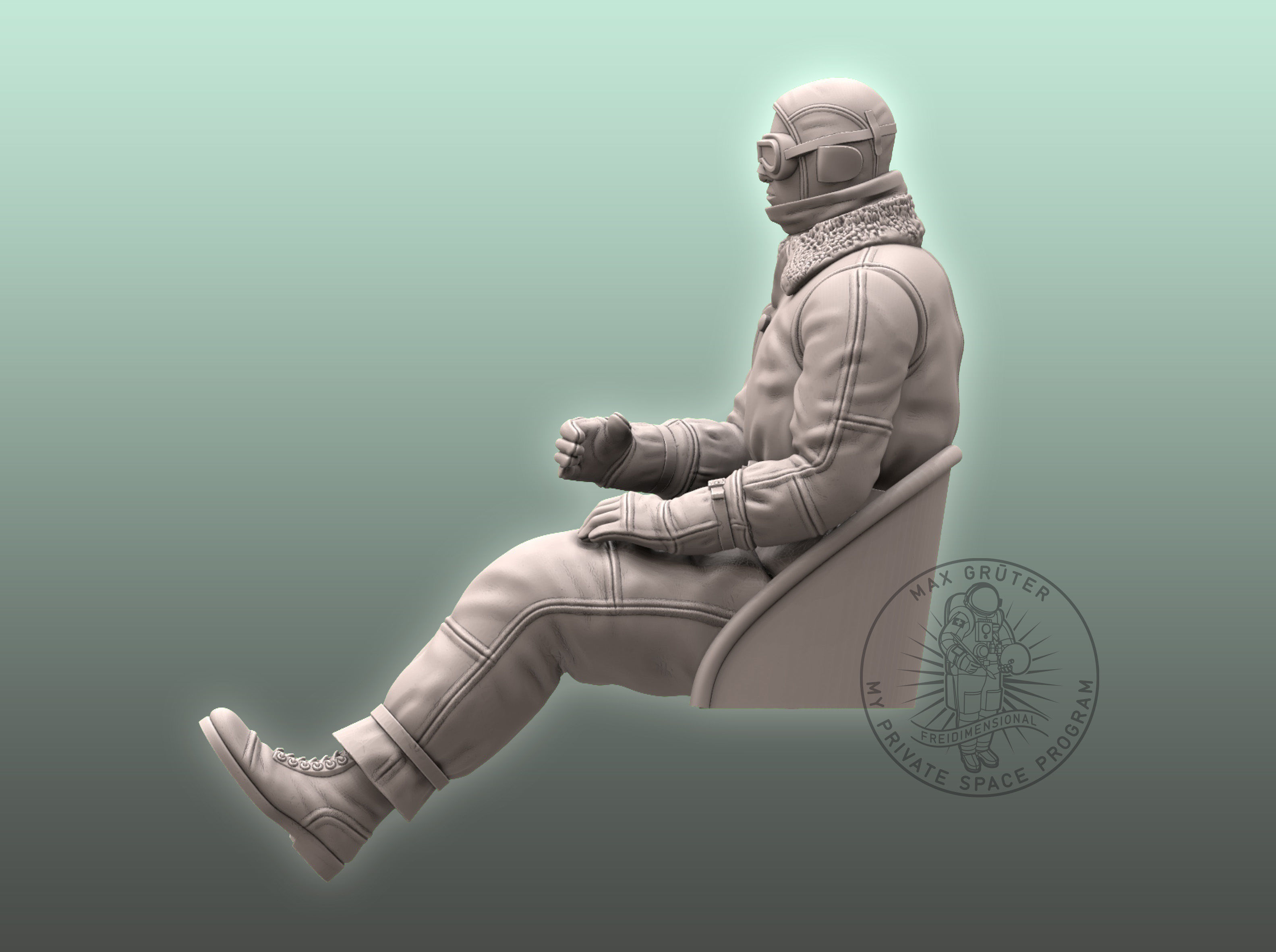 WW I Pilot 3D print model_1