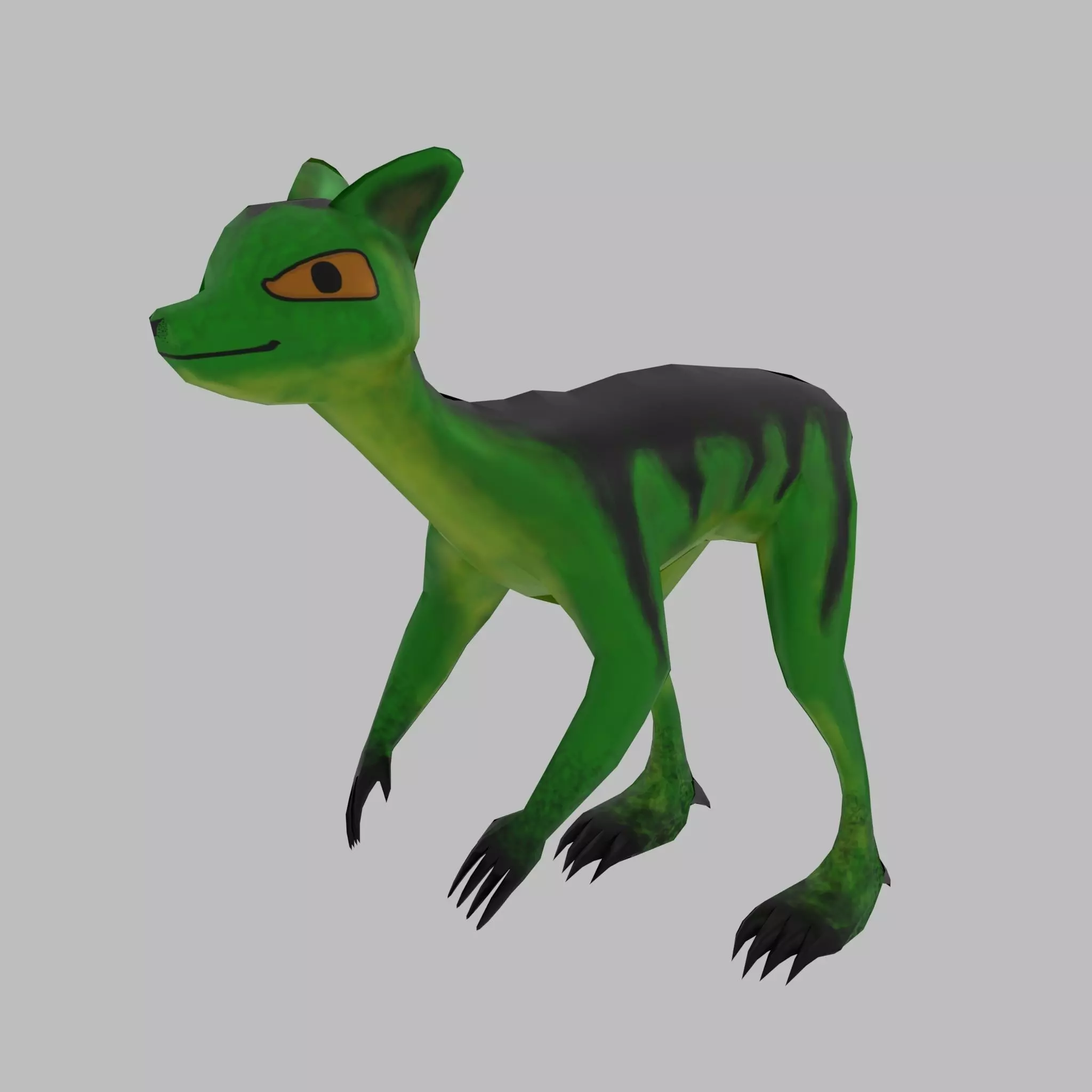 Creature animal with big eyes Low-poly 3D model