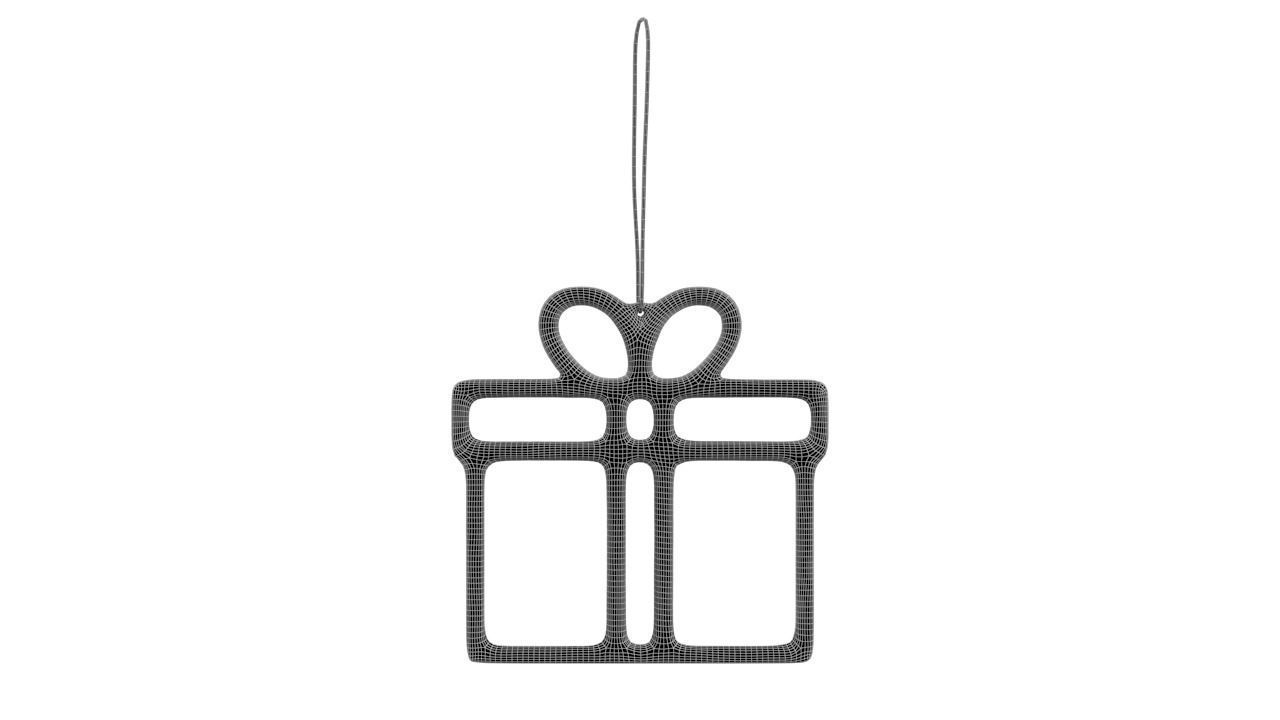 Gift Decoration Red Low-poly 3D model_8