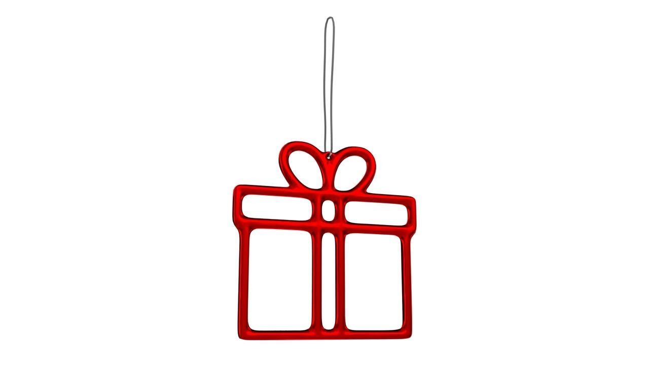 Gift Decoration Red Low-poly 3D model_3