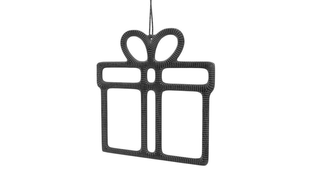 Gift Decoration Red Low-poly 3D model_6