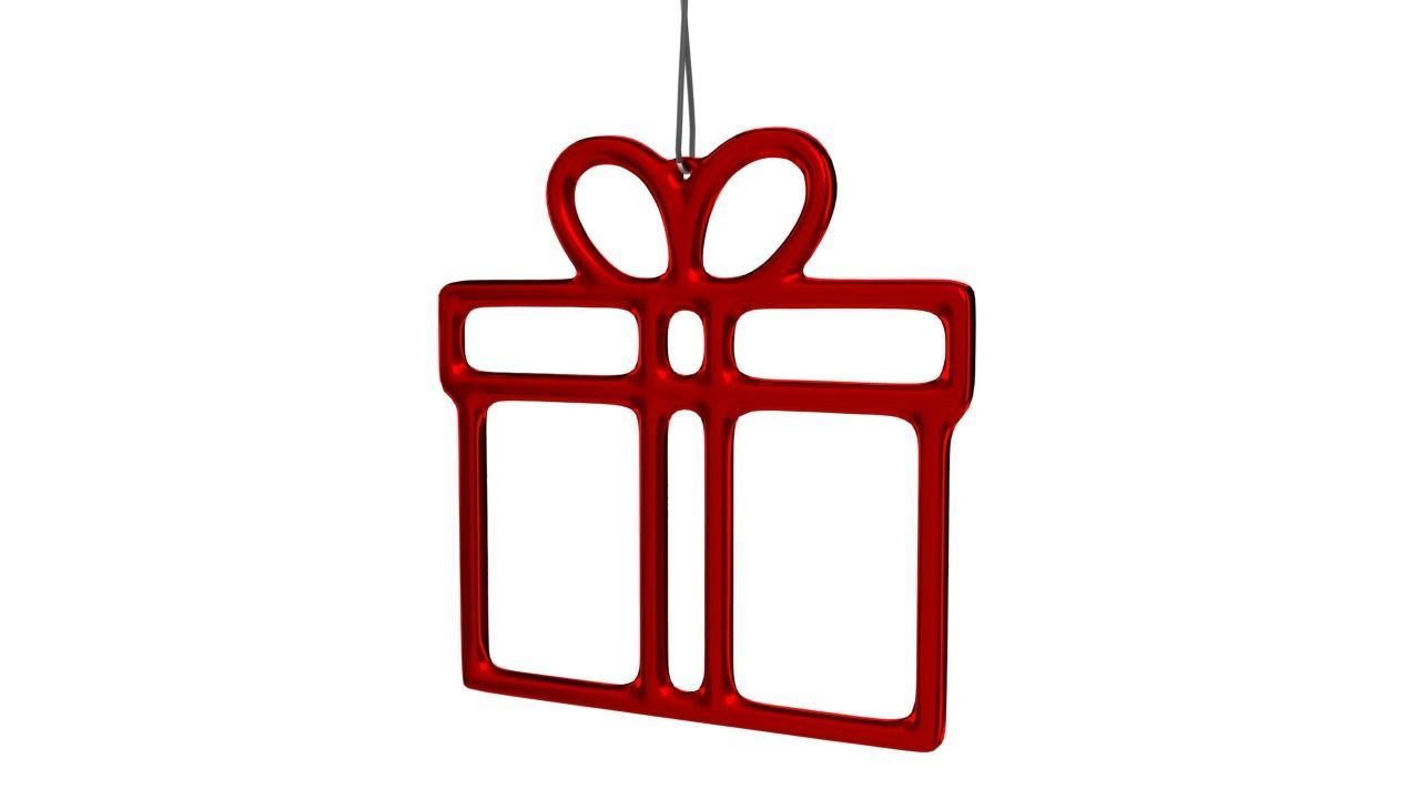Gift Decoration Red Low-poly 3D model_2