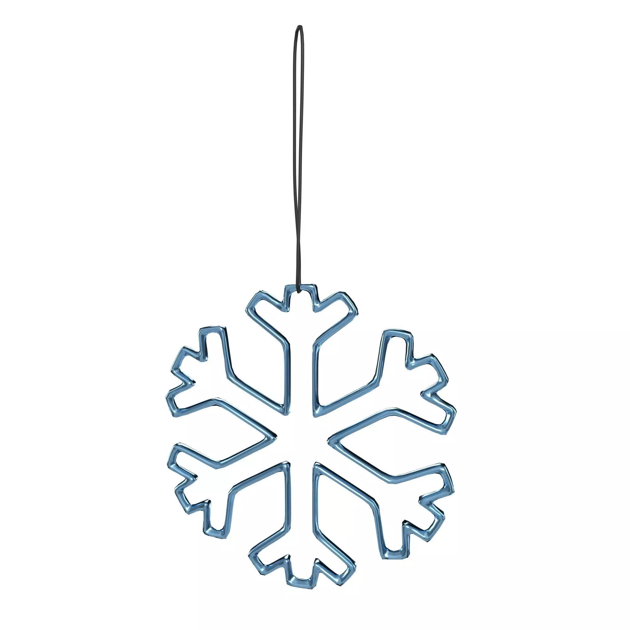 Snowflake Decoration Blue Low-poly 3D model