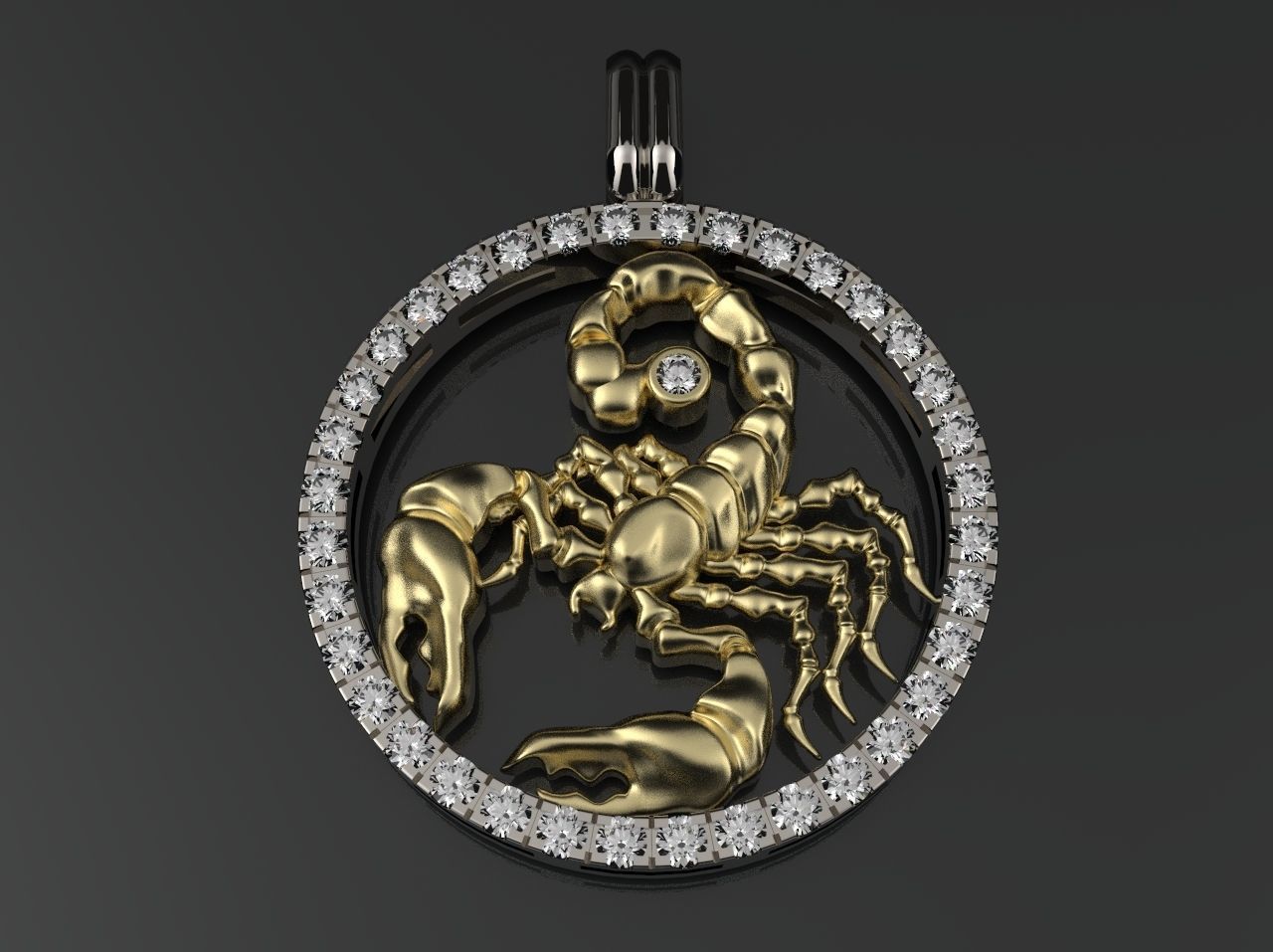 Pendant  Scorpio 3D print model_3