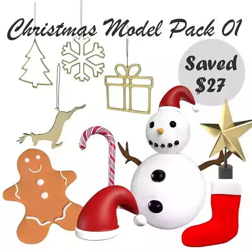 Christmas Model Pack 01 Low-poly 3D model