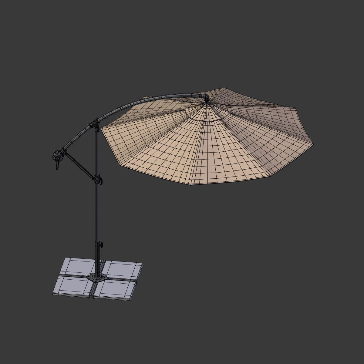 Deck Umbrella - Parasol 4 Low-poly 3D model_5