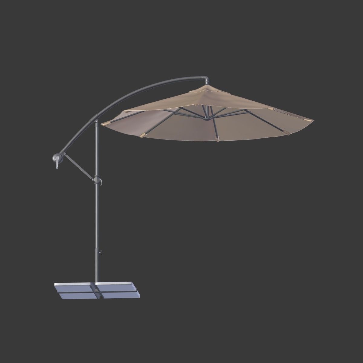 Deck Umbrella - Parasol 4 Low-poly 3D model_6