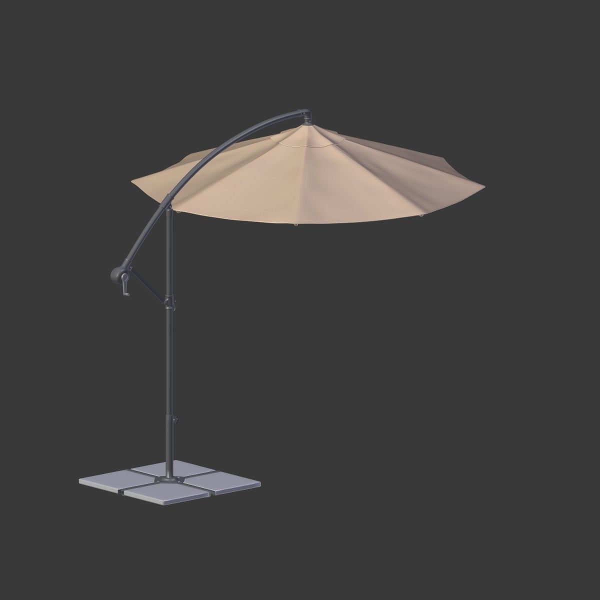 Deck Umbrella - Parasol 4 Low-poly 3D model_12