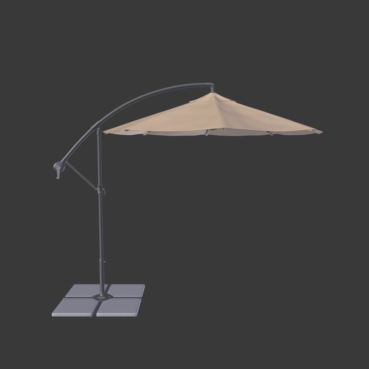 Deck Umbrella - Parasol 4 Low-poly 3D model_1