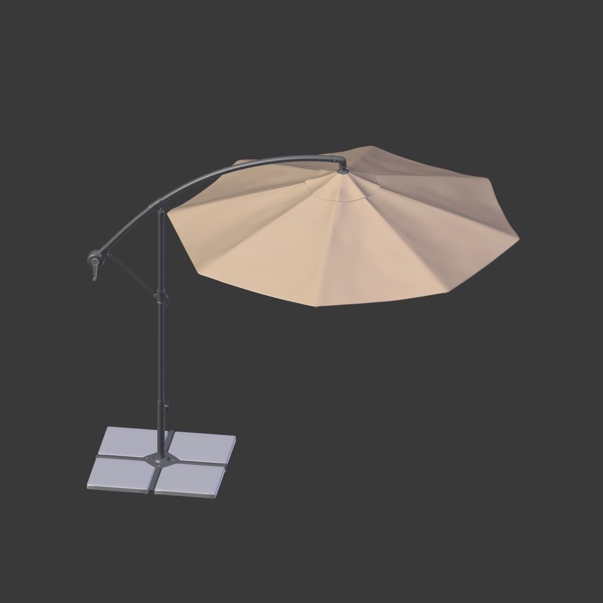 Deck Umbrella - Parasol 4 Low-poly 3D model_4