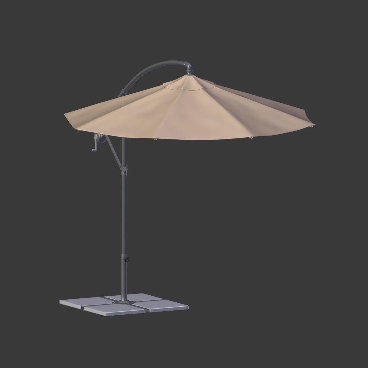 Deck Umbrella - Parasol 4 Low-poly 3D model_8