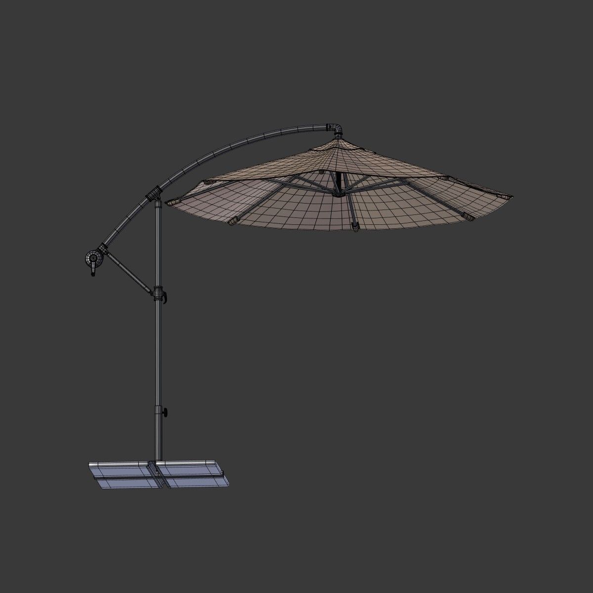 Deck Umbrella - Parasol 4 Low-poly 3D model_7