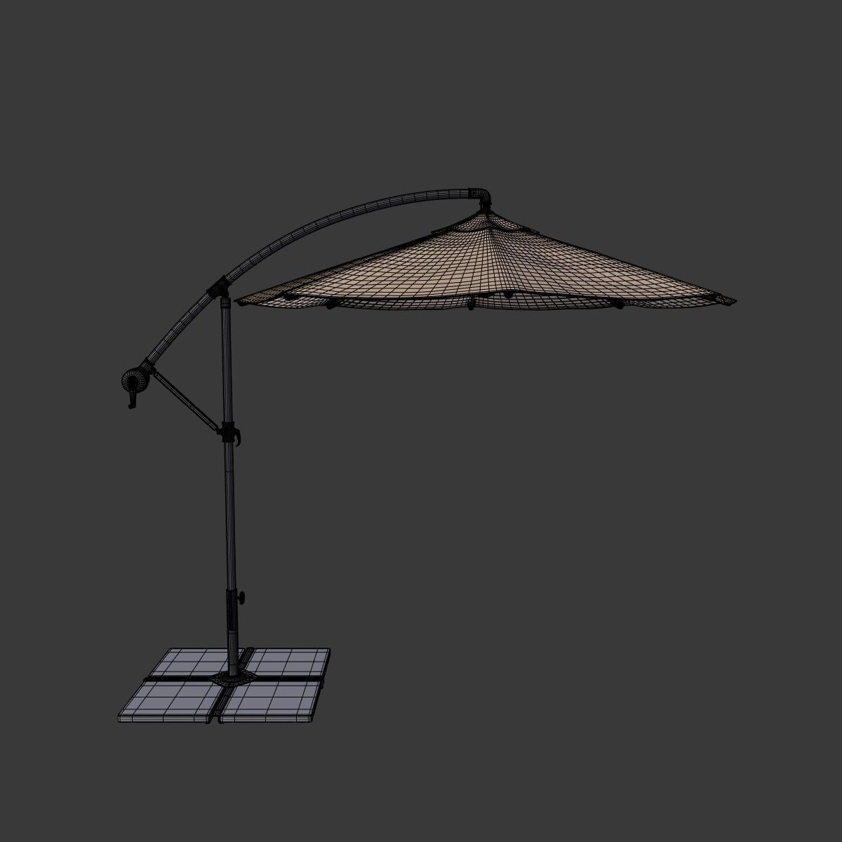Deck Umbrella - Parasol 4 Low-poly 3D model_3