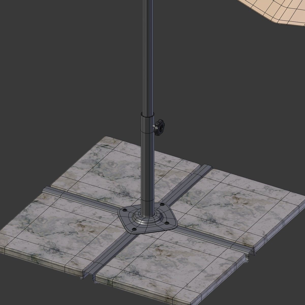 Deck Umbrella - Parasol 4 Low-poly 3D model_25