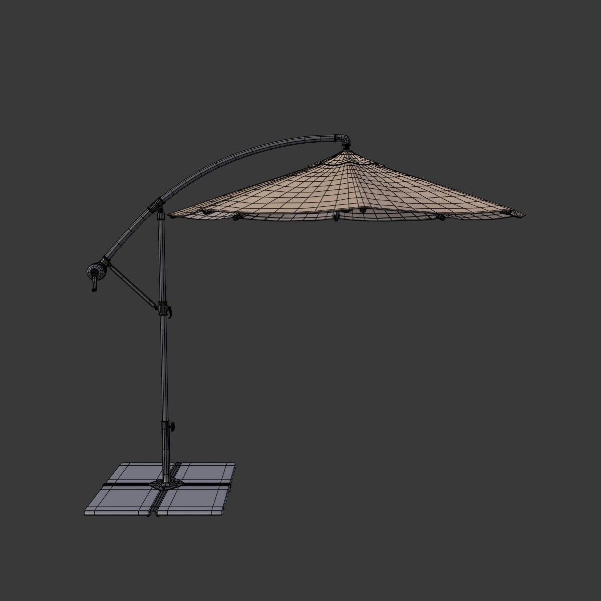 Deck Umbrella - Parasol 4 Low-poly 3D model_2