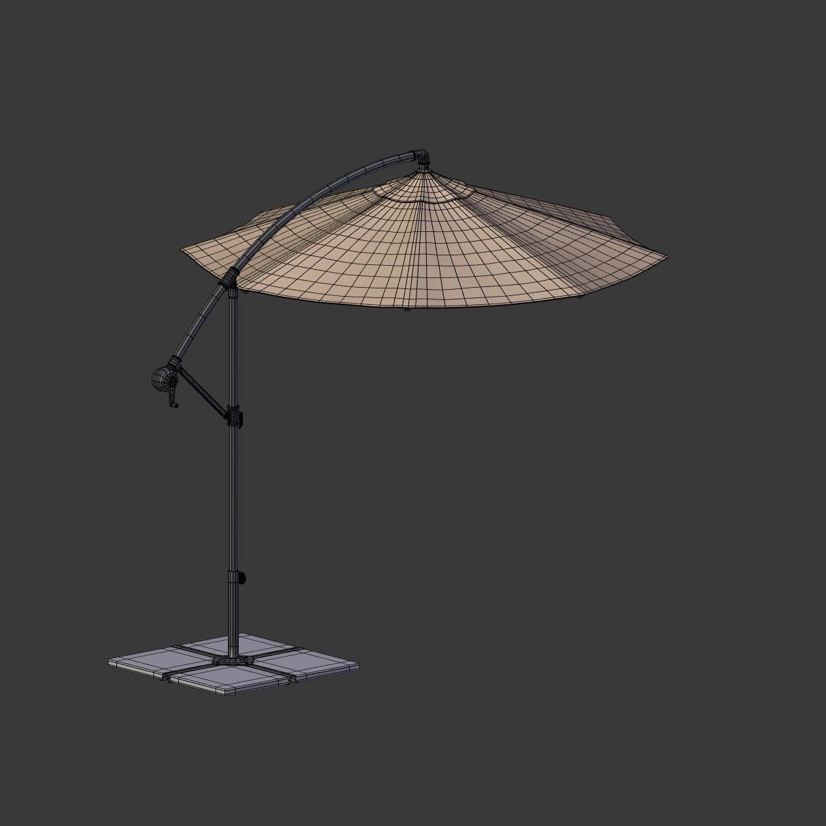 Deck Umbrella - Parasol 4 Low-poly 3D model_13