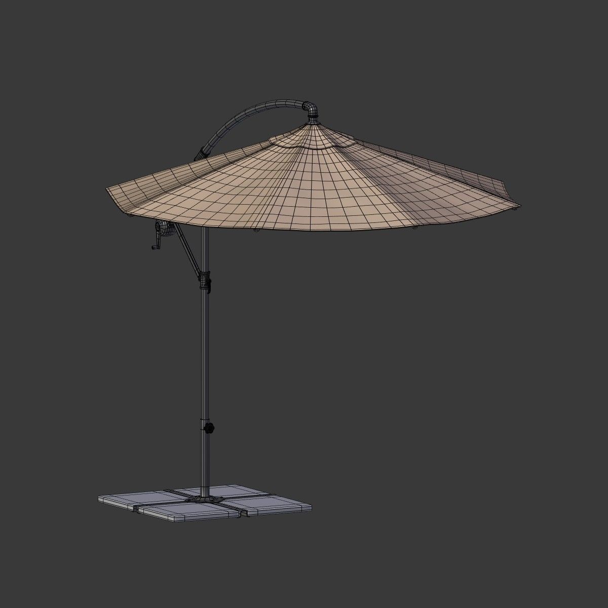 Deck Umbrella - Parasol 4 Low-poly 3D model_9