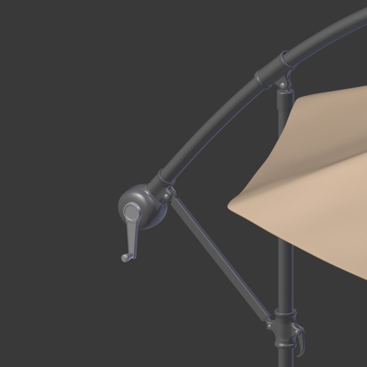Deck Umbrella - Parasol 4 Low-poly 3D model_20