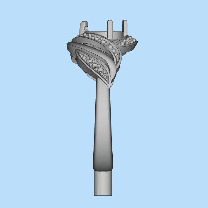 Women Ring with gems and diamonds design 3dm stl vintage 3D print model_32