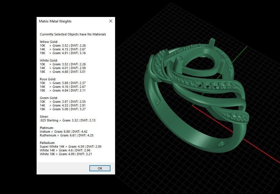 Women Ring with gems and diamonds design 3dm stl vintage 3D print model_8
