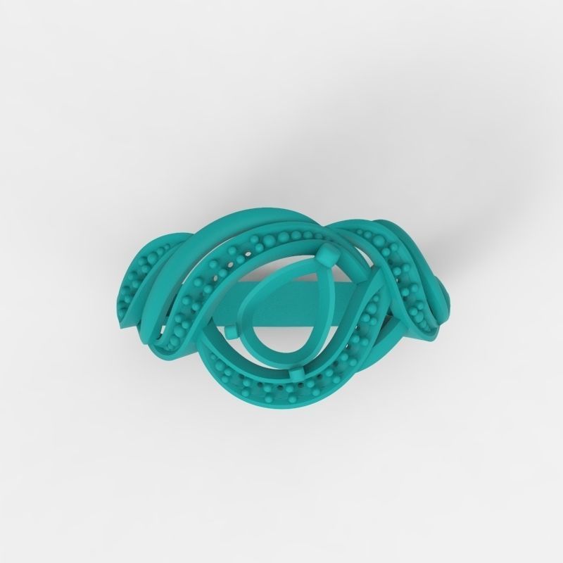 Women Ring with gems and diamonds design 3dm stl vintage 3D print model_19