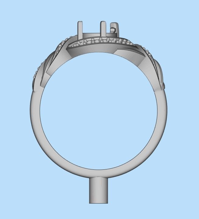 Women Ring with gems and diamonds design 3dm stl vintage 3D print model_31