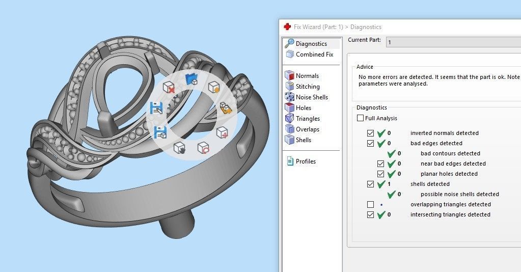 Women Ring with gems and diamonds design 3dm stl vintage 3D print model_24