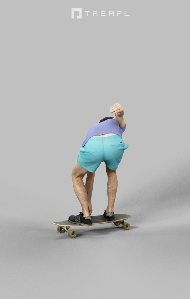 Scanned Man Woman Bike Bicycle Foreground People Volume 01 3D Model Collection_46