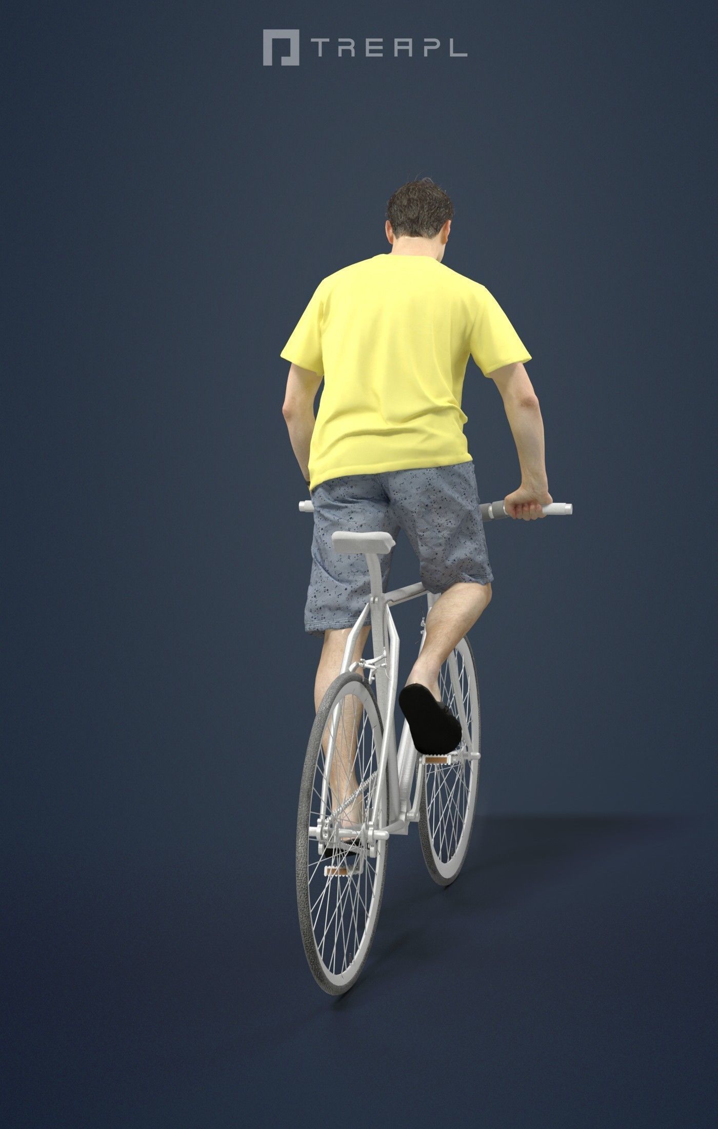 Scanned Man Woman Bike Bicycle Foreground People Volume 01 3D Model Collection_11