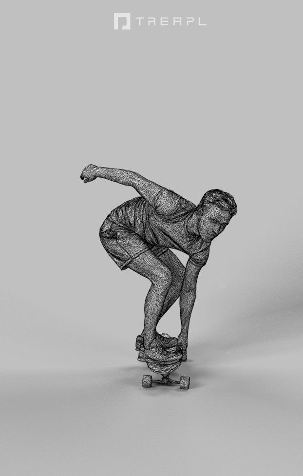 Scanned Man Woman Bike Bicycle Foreground People Volume 01 3D Model Collection_48