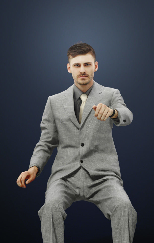 Scanned Man Woman Bike Bicycle Foreground People Volume 01 3D Model Collection_20