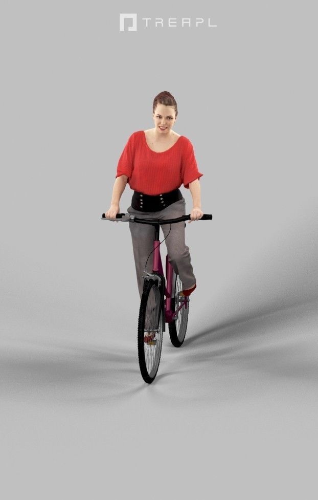 Scanned Man Woman Bike Bicycle Foreground People Volume 01 3D Model Collection_69
