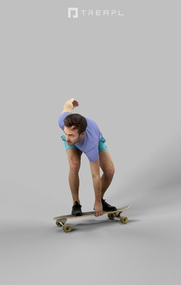 Scanned Man Woman Bike Bicycle Foreground People Volume 01 3D Model Collection_47