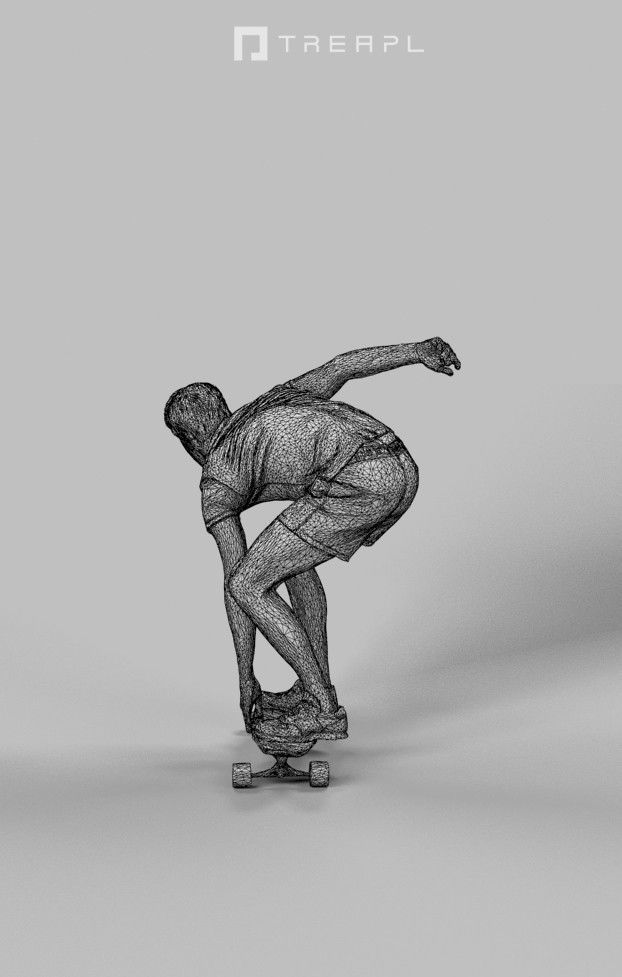 Scanned Man Woman Bike Bicycle Foreground People Volume 01 3D Model Collection_51