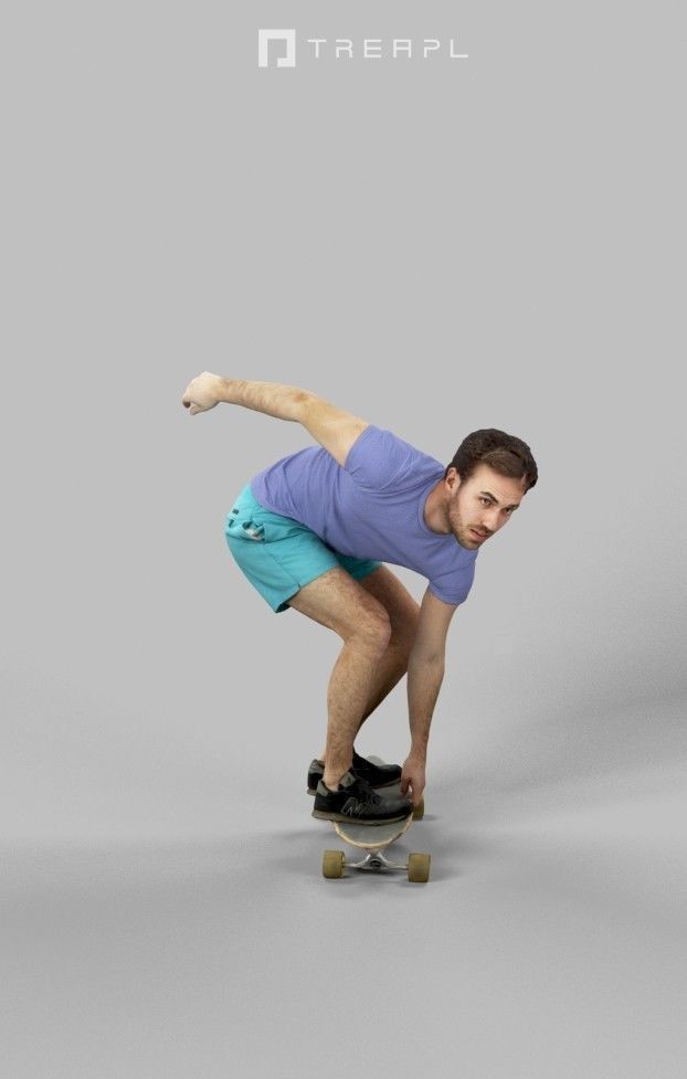 Scanned Man Woman Bike Bicycle Foreground People Volume 01 3D Model Collection_45