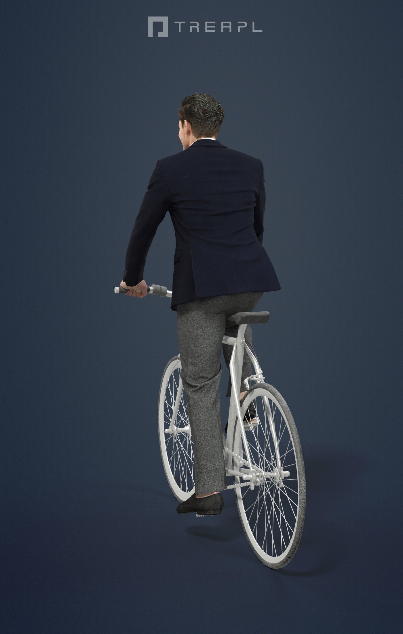 Scanned Man Woman Bike Bicycle Foreground People Volume 01 3D Model Collection_104