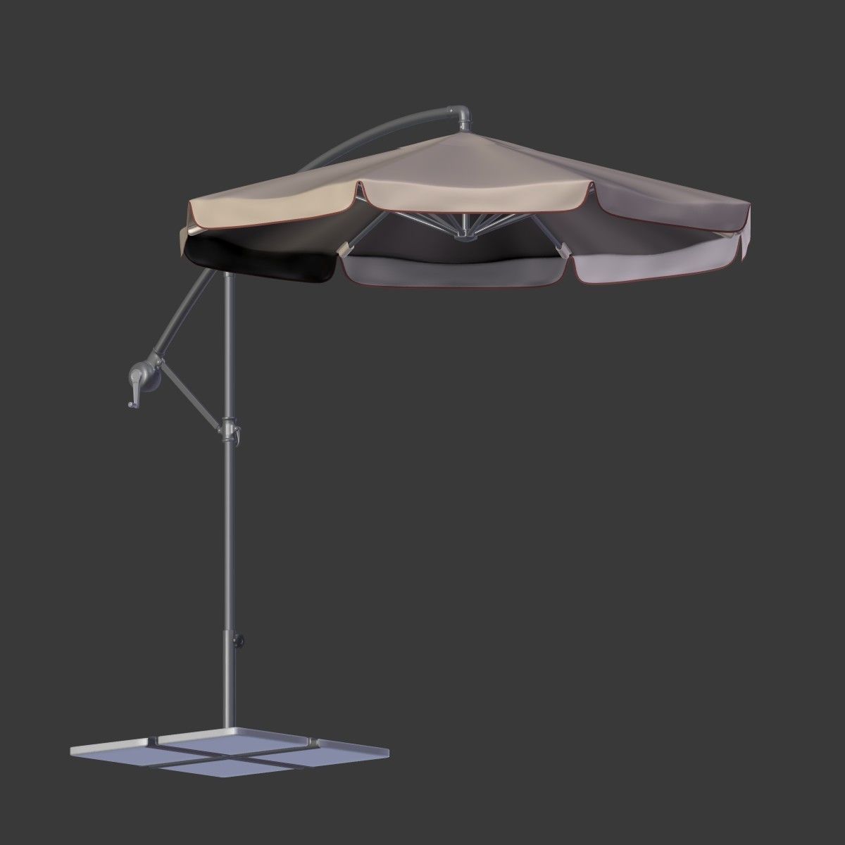 Deck Umbrella 5 Low-poly 3D model_10