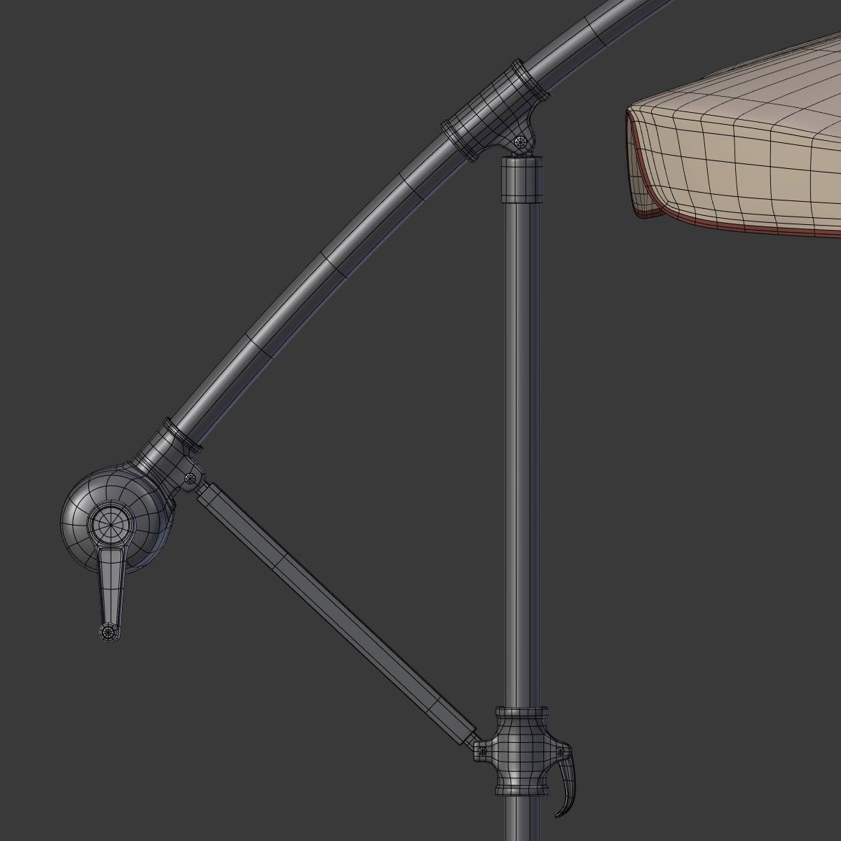 Deck Umbrella 5 Low-poly 3D model_17