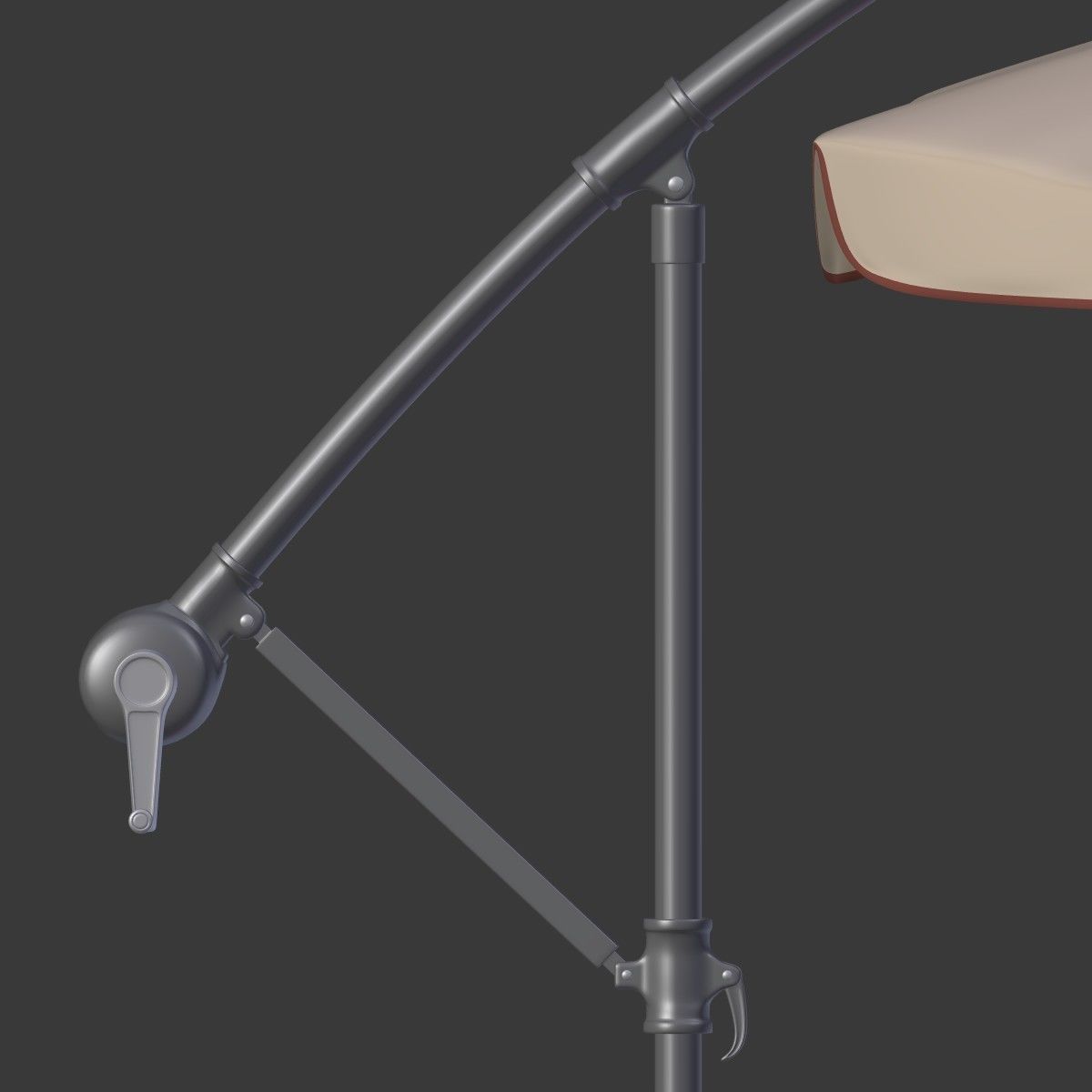 Deck Umbrella 5 Low-poly 3D model_16