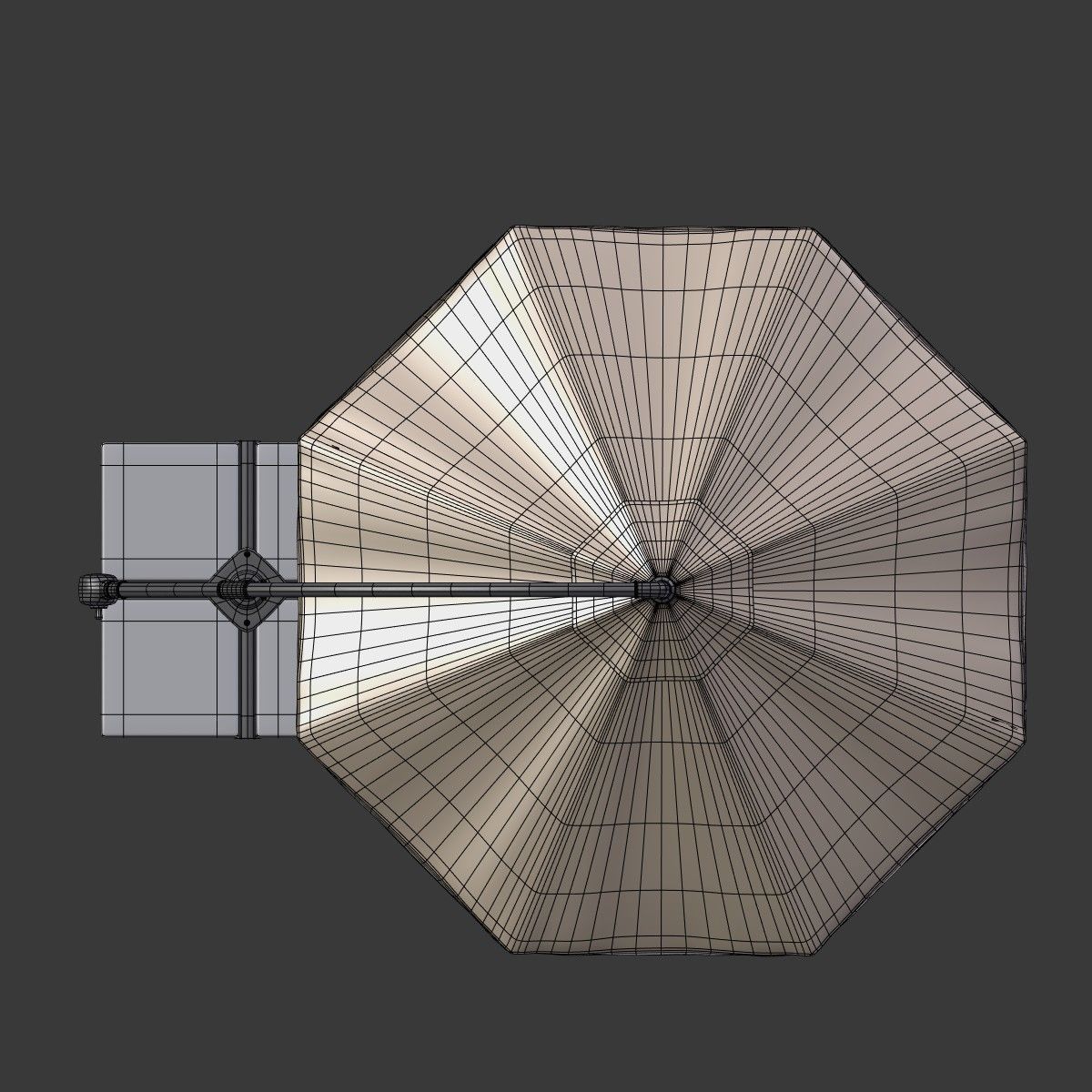Deck Umbrella 5 Low-poly 3D model_9