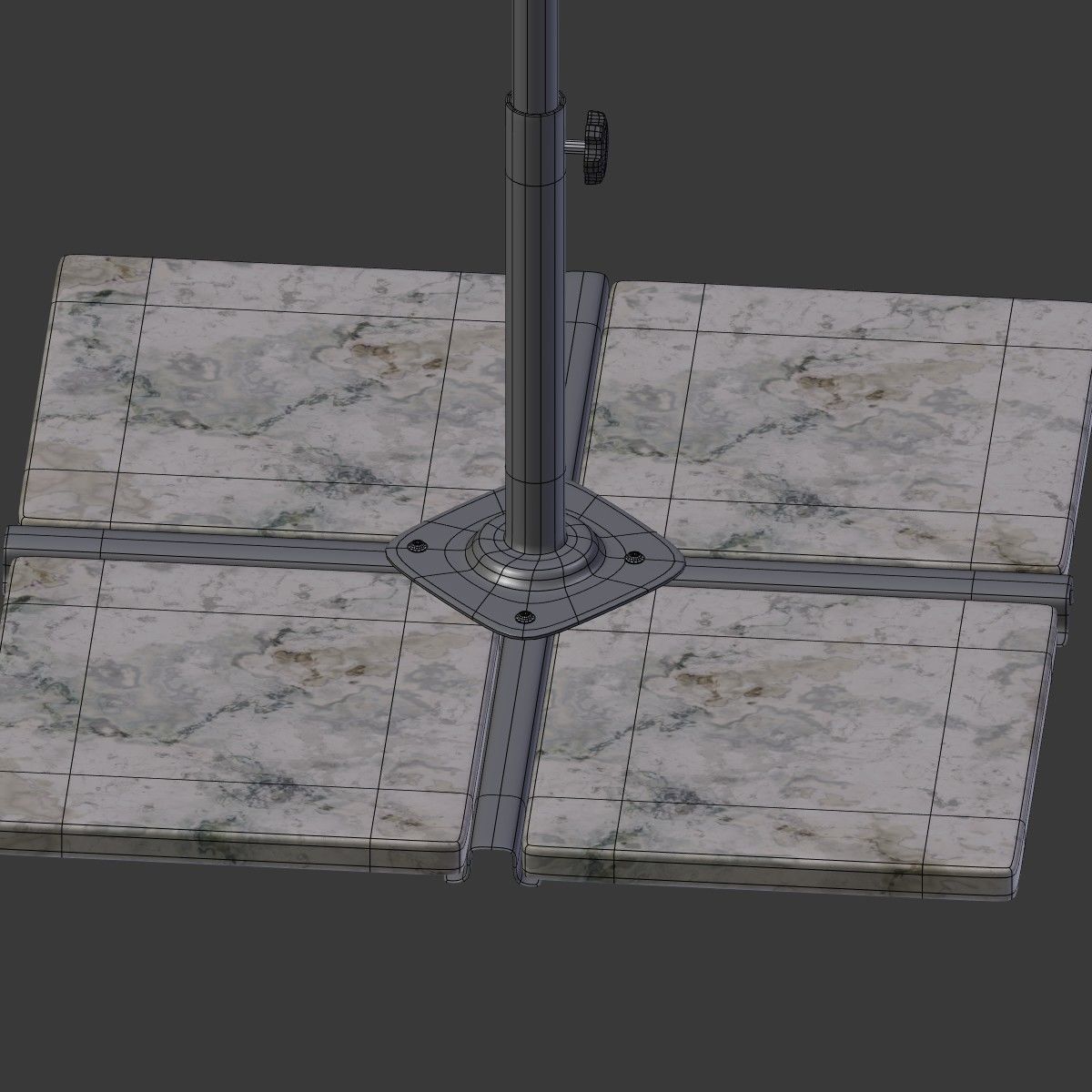 Deck Umbrella 5 Low-poly 3D model_19